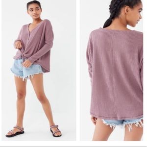 Mauve waffle Henley